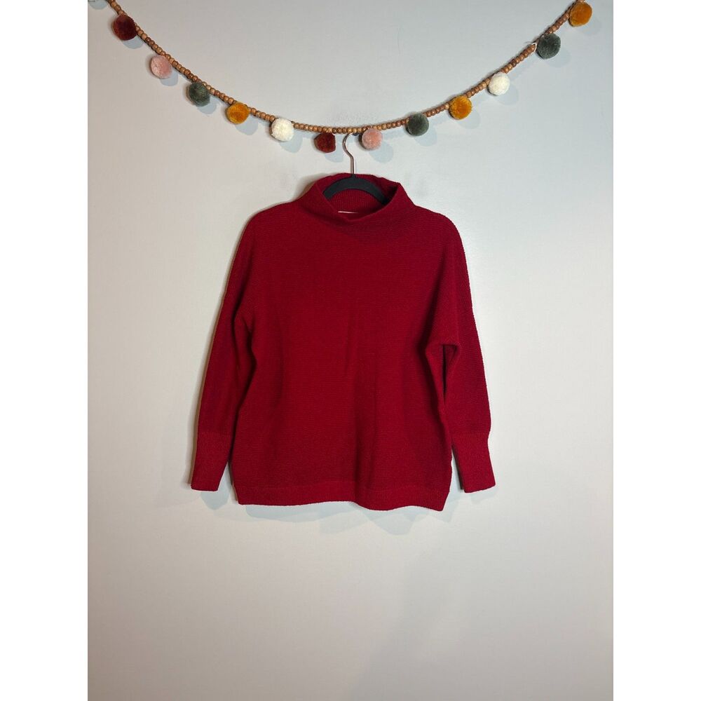 Marshalls red ribbed mock neck sweater